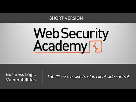Business Logic Vulnerabilities - Lab #1 Excessive trust in client-side controls | Short Version