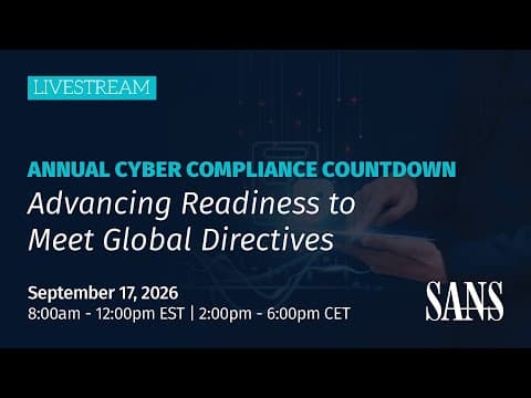 SANS Annual Cyber Compliance Countdown