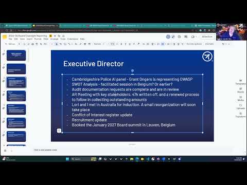 OWASP Global Board of Directors Public Board Meeting - August 2026