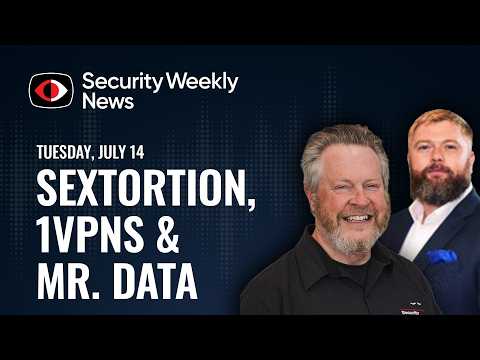 Mr. Data, Joomla Babooa, 1VPNS, RabbitMQ, UEFI, Center 16, Sextortion, Aaran Leyland - SWN #598