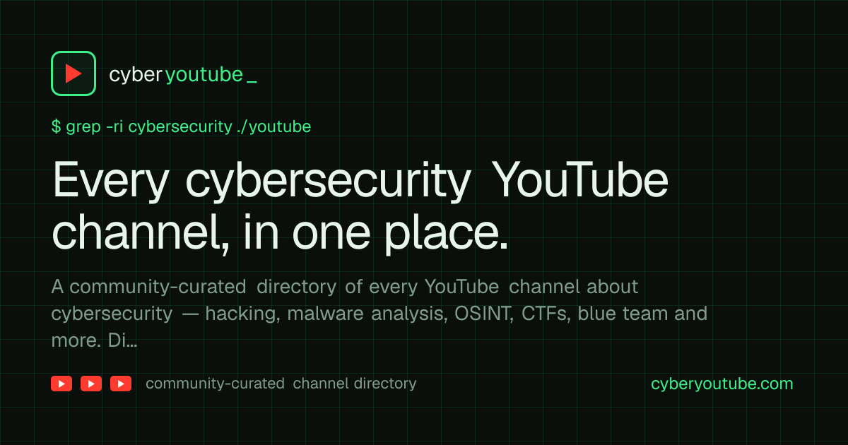 100+ canales de YouTube de ciberseguridad, clasificados y al día